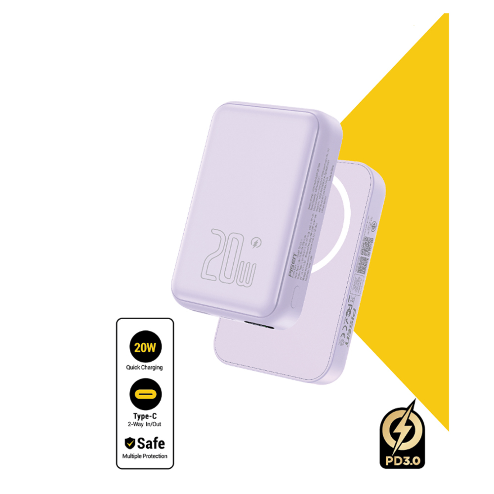 Pin sạc dự phòng không dây Pisen 10.000 mAh QUICK - PowerMag Digital TP-D111 20W Pin sạc dự phòng không dây Pisen 10.000 mAh QUICK - PowerMag Digital TP-D111 20W