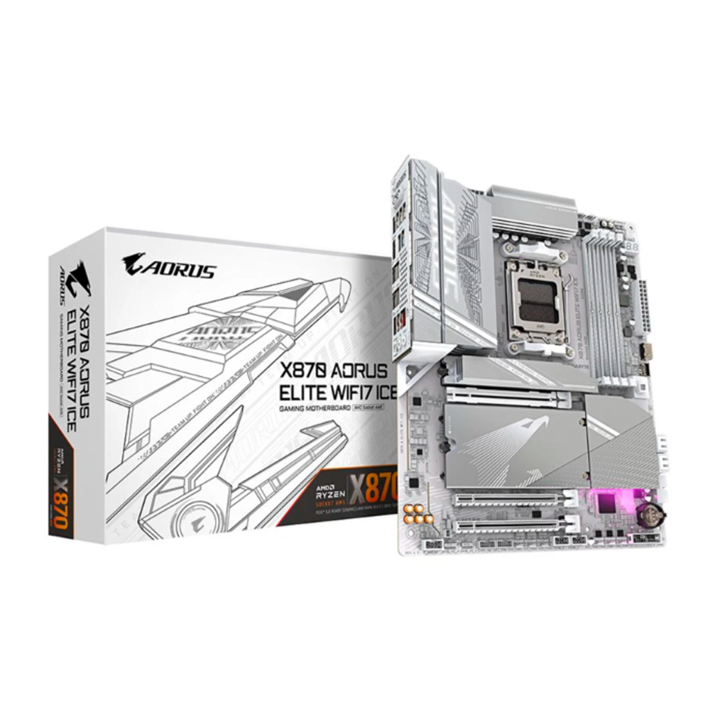 Mainboard Gigabyte X870 AORUS ELITE WIFI7 ICE DDR5 (AMD X870/ Socket AM5/ 4 khe ram/ 2.5 Gigabit LAN) Mainboard Gigabyte X870 AORUS ELITE WIFI7 ICE DDR5 (AMD X870/ Socket AM5/ 4 khe ram/ 2.5 Gigabit LAN)