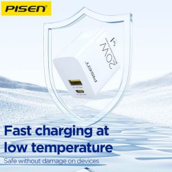 Củ sạc Pisen 2 cổng Type C USB 20W TS-C181