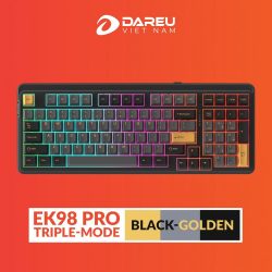 Bàn phím cơ không dây Dareu EK98 Pro Triple Mode Black Golden DareU Dream switch (Bluetooth/Wireless/ Linear/ LED RGB/ Đen)
