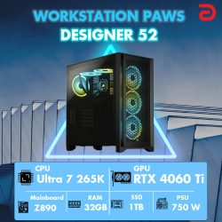 Máy trạm Workstation PAWS DESIGNER 52-Core Ultra 7/32GB/RTX4060TI 16Gb