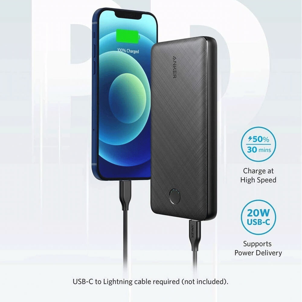 Pin sạc dự phòng ANKER 20.000mAh PowerCore Essential PD-A1287 20W màu đen Pin sạc dự phòng ANKER 20.000mAh PowerCore Essential PD-A1287 20W màu đen