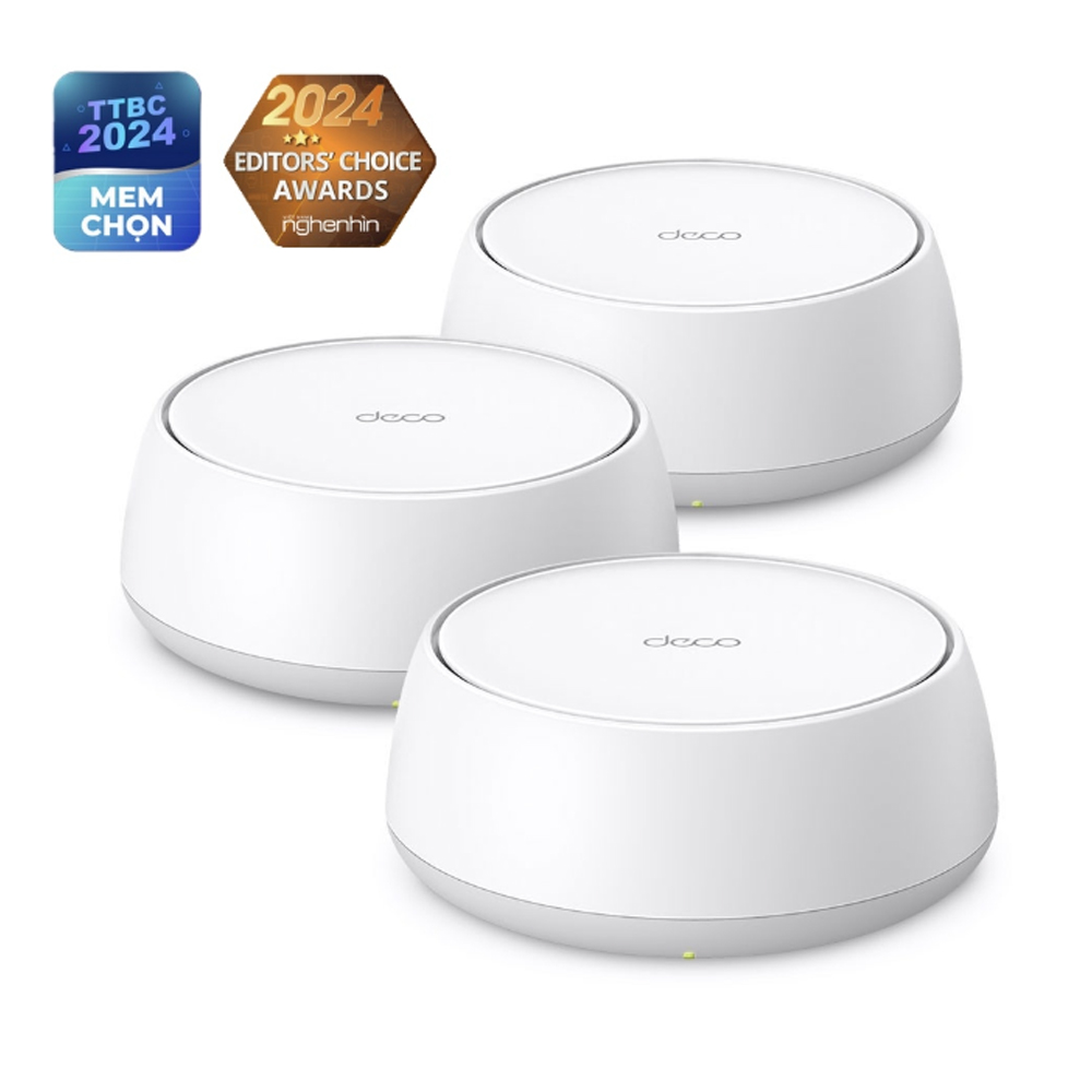 Bộ phát wifi 7 TP-Link Deco BE25 3-Pack (Chuẩn BE/ 5000Mbps/ 4 Ăng-ten ngầm/ Wifi Mesh/ Dưới 150 User) Bộ phát wifi 7 TP-Link Deco BE25 3-Pack (Chuẩn BE/ 5000Mbps/ 4 Ăng-ten ngầm/ Wifi Mesh/ Dưới 150 User)