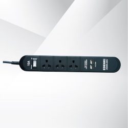 Ổ cắm điện Edenki ED-3CU2B Black (3 Lỗ đa năng + 2 Usb Type A + 2Usb Type C- 2M 10A)