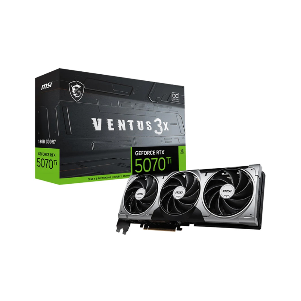 Card đồ họa MSI GeForce RTX 5070 Ti 16G VENTUS 3X OC (GDDR7/ 256 bit) Card đồ họa MSI GeForce RTX 5070 Ti 16G VENTUS 3X OC (GDDR7/ 256 bit)