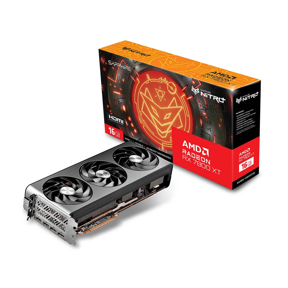 Card đồ họa Sapphire NITRO+ AMD RADEON RX 7800 XT GAMING OC (16GB/ GDDR6/ 256 bit) Card đồ họa Sapphire NITRO+ AMD RADEON RX 7800 XT GAMING OC (16GB/ GDDR6/ 256 bit)