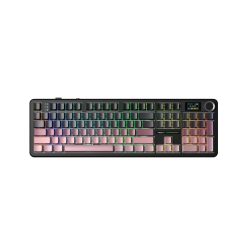 Bàn phím cơ Aula 3 MODE F108 PRO Đen + hồng gradient Grey Wood V3 switch