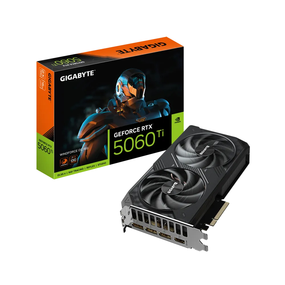 Card đồ họa Gigabyte GeForce RTX 5060 Ti WINDFORCE OC (16GB/ GDDR7/ 128 bit) Card đồ họa Gigabyte GeForce RTX 5060 Ti WINDFORCE OC (16GB/ GDDR7/ 128 bit)