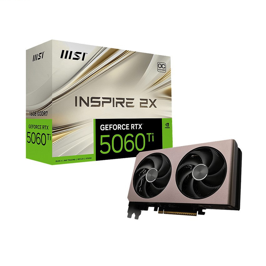 Card đồ họa MSI GeForce RTX 5060 Ti 16G INSPIRE 2X OC (GDDR7/ 128 bit) Card đồ họa MSI GeForce RTX 5060 Ti 16G INSPIRE 2X OC (GDDR7/ 128 bit)