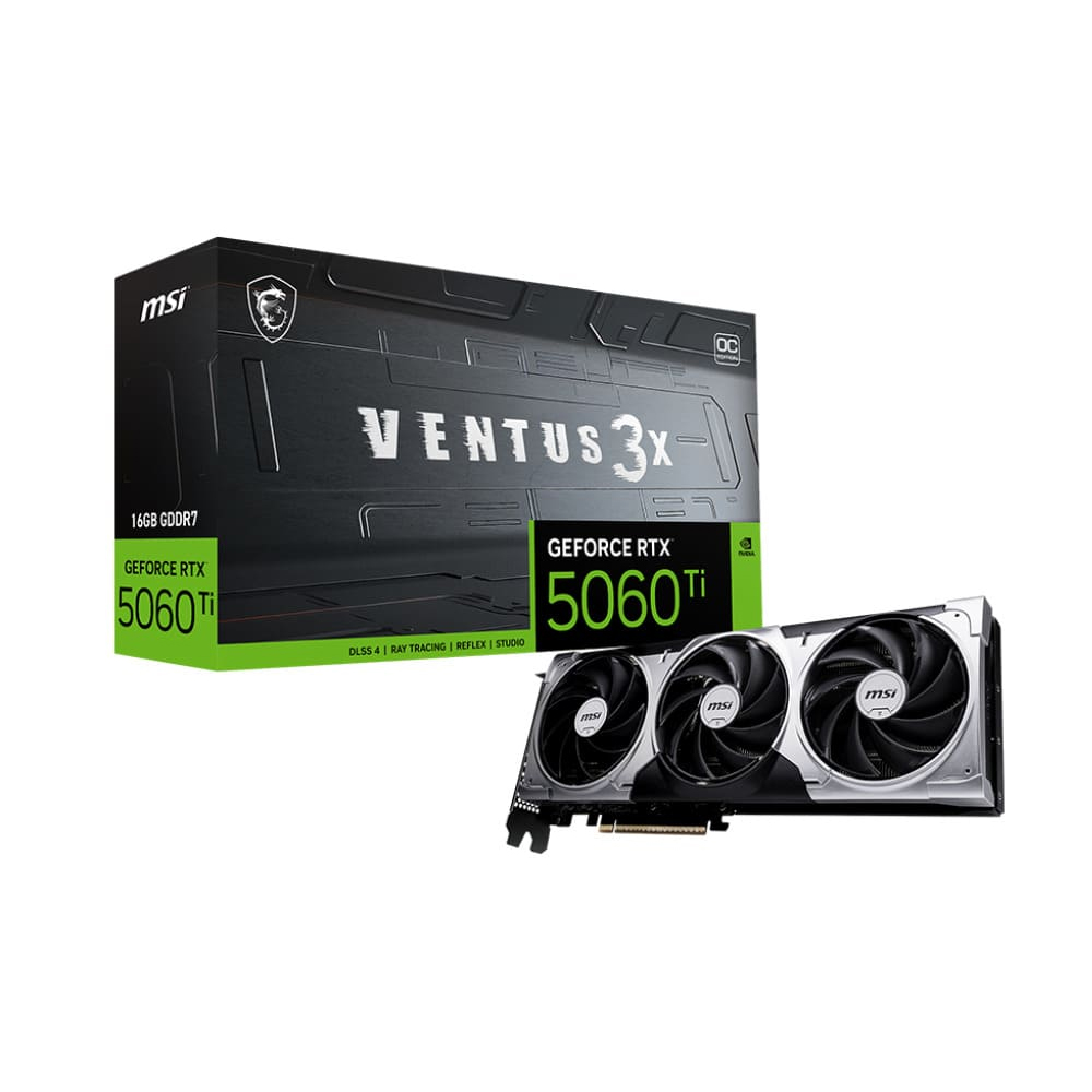 Card đồ họa MSI GeForce RTX 5060 Ti 16G VENTUS 3X OC (GDDR7/ 128 bit) Card đồ họa MSI GeForce RTX 5060 Ti 16G VENTUS 3X OC (GDDR7/ 128 bit)