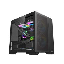 Vỏ máy tính MIK LV12 MINI FLOW - Black (Mini Tower/ M-ATX/ Đen)