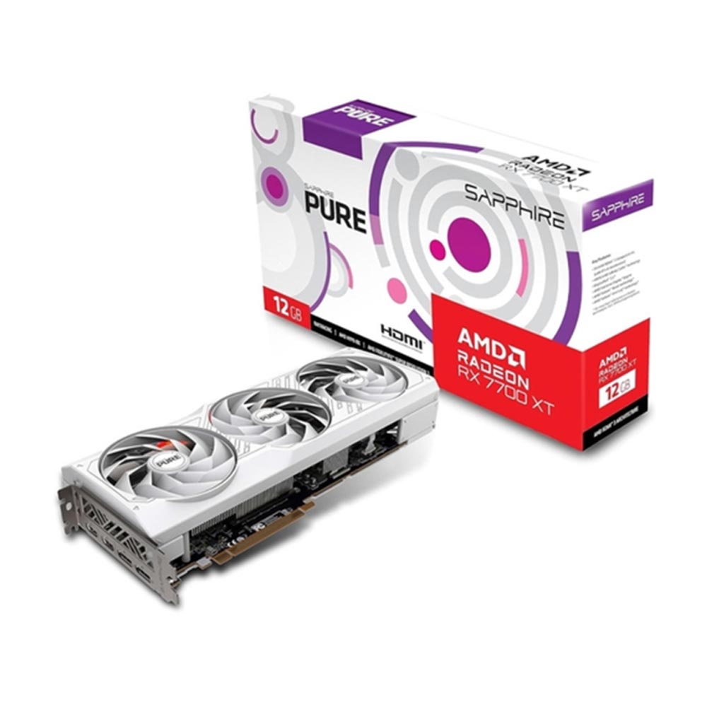 Card đồ họa Sapphire PURE AMD RADEON RX 7700 XT GAMING OC (12GB/ GDDR6/ 192 bit) Card đồ họa Sapphire PURE AMD RADEON RX 7700 XT GAMING OC (12GB/ GDDR6/ 192 bit)