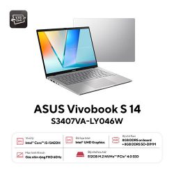 Laptop Asus Vivobook S14 S3407VA-LY046W (i5 13420H/ 16GB/ 512GB SSD/ 14 inch WUXGA/ Win11/ Silver/ Vỏ nhôm)