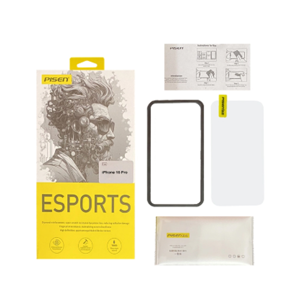 Miếng dán cường lực Pisen Esport Rimless HD Diamond iPhone 16 Miếng dán cường lực Pisen Esport Rimless HD Diamond iPhone 16