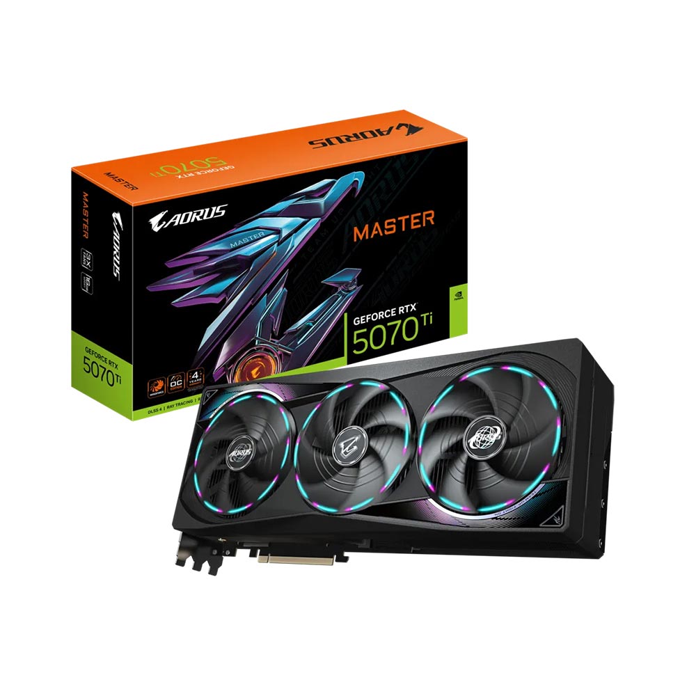 Card đồ họa Gigabyte AORUS GeForce RTX 5070 Ti MASTER 16G GDDR7 (N507TAORUS M-16GD)