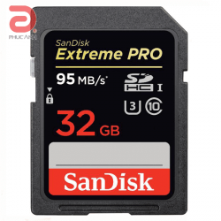Thẻ nhớ SD Extreme Pro Sandisk 32Gb  (R/W:95/90M)