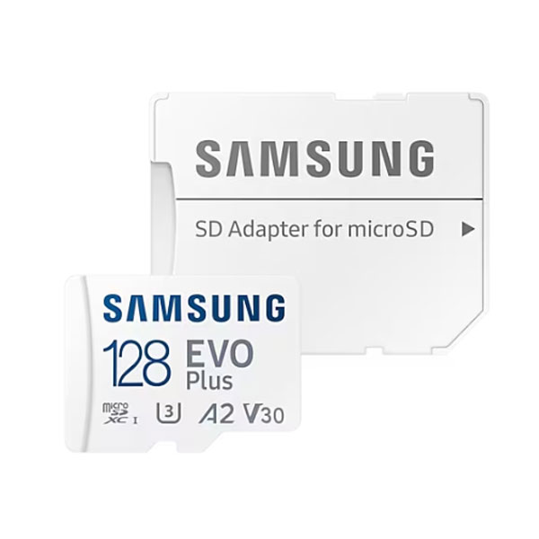 Thẻ nhớ Micro SD Samsung Evo plus 128GB Class 10 Read 130MB/s (Kèm Adapter) Thẻ nhớ Micro SD Samsung Evo plus 128GB Class 10 Read 130MB/s (Kèm Adapter)