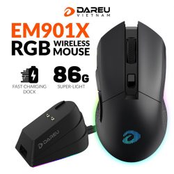 Chuột Gaming không dây Dareu EM901X RGB Superlight Wireless Black