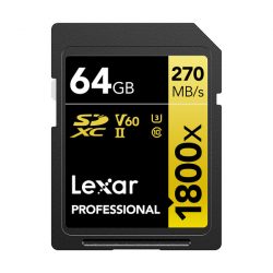 Thẻ nhớ SD Lexar Professional 1800x SDXC V60 64Gb (R/W:270/180M)