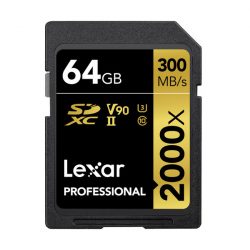 Thẻ nhớ SD Lexar Professional 2000x SDHC/SDXC UHS-II 64Gb (R/W:300/260M)