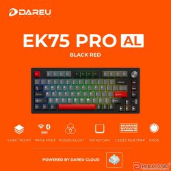 Bàn phím cơ không dây Dareu EK75 Pro AL Black Red DareU Cloud switch