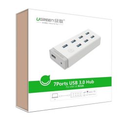 Bộ chia USB Ugreen 20296 1 ra 7 cổng USB 3.0 (nguồn 12V/2A kèm sạc Mac, máy tính bảng, điện thoại)