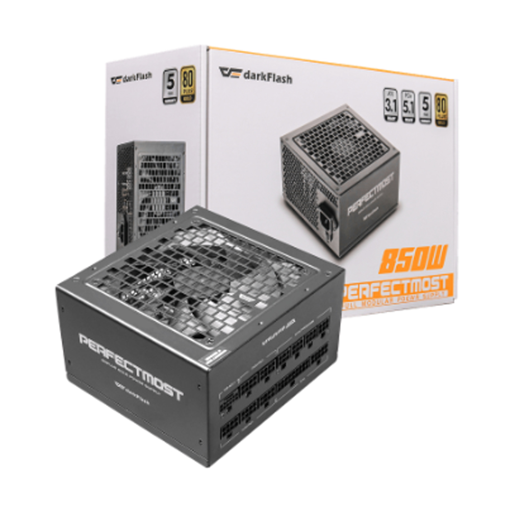 Nguồn máy tính DarkFlash PMT 850-850W GOLD ATX 3.1, PCIe 5.1 (80 Plus Gold/ Full-Modular) Nguồn máy tính DarkFlash PMT 850-850W GOLD ATX 3.1, PCIe 5.1 (80 Plus Gold/ Full-Modular)