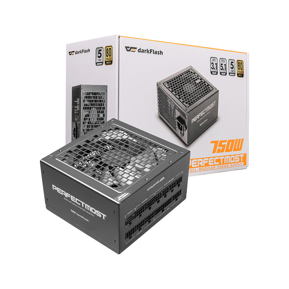 Nguồn máy tính DarkFlash PMT 750-750W GOLD ATX 3.1, PCIe 5.1 (80 Plus Gold/ Full-Modular) Nguồn máy tính DarkFlash PMT 750-750W GOLD ATX 3.1, PCIe 5.1 (80 Plus Gold/ Full-Modular)