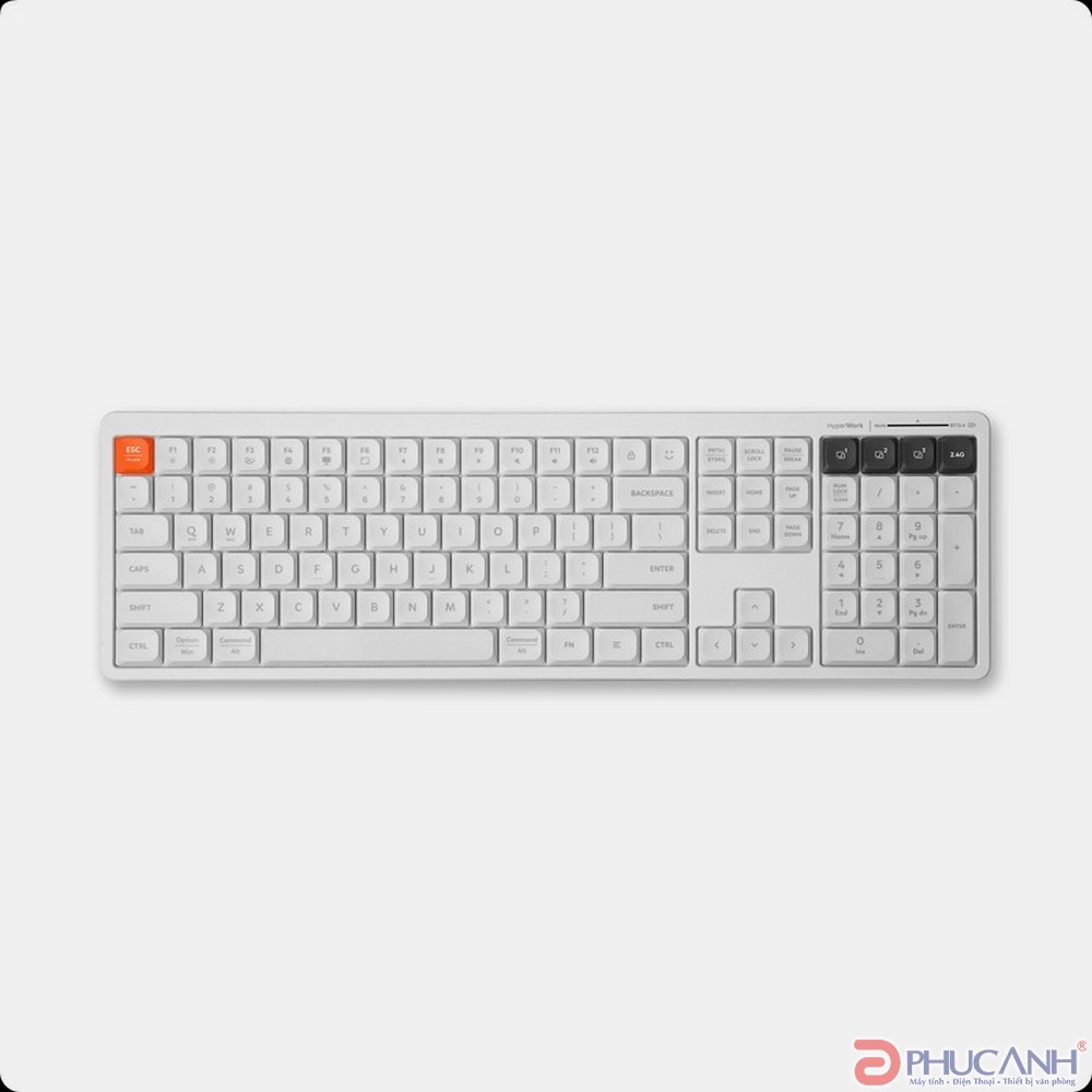 Bàn phím không dây HyperWork SilentKey HPW-TS01-WHT Trắng Bàn phím không dây HyperWork SilentKey HPW-TS01-WHT Trắng