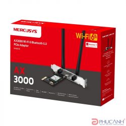 Cạc mạng không dây Mercusys PCI-E MA80XE (Chuẩn AX/ AX3000Mbps/ 2 Ăng-ten ngoài/ Bluetooth)