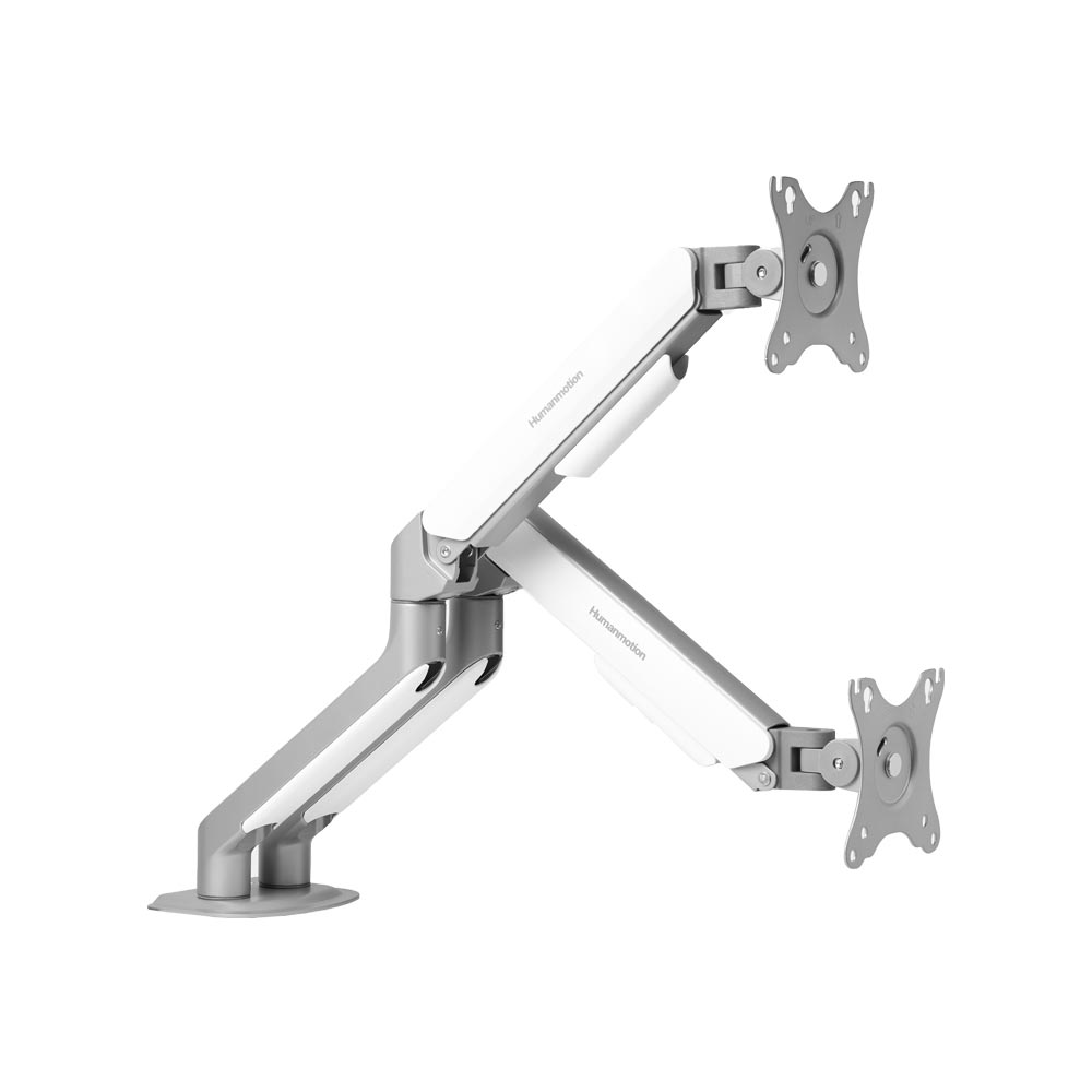 Giá treo màn hình HyperWork Humanmotion T6 Pro 2025-SLV (1 màn hình/ 22inch - 32inch/ Xám trắng/ Gắn bàn)