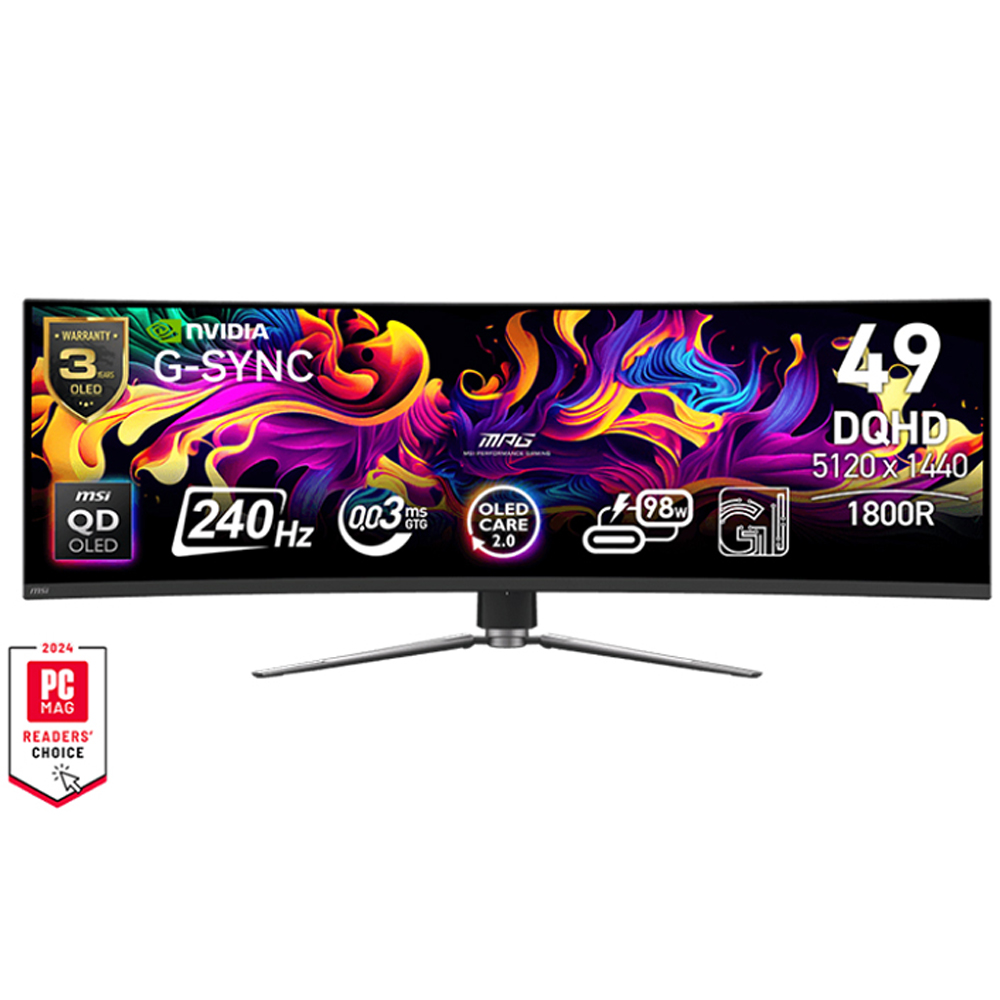Màn hình cong gaming MSI MPG 491CQPX QD-OLED (49Inch/ DQHD (5120x1440)/ 0.03ms/ 240Hz/ 250cd/m2/ OLED) Màn hình cong gaming MSI MPG 491CQPX QD-OLED (49Inch/ DQHD (5120x1440)/ 0.03ms/ 240Hz/ 250cd/m2/ OLED)
