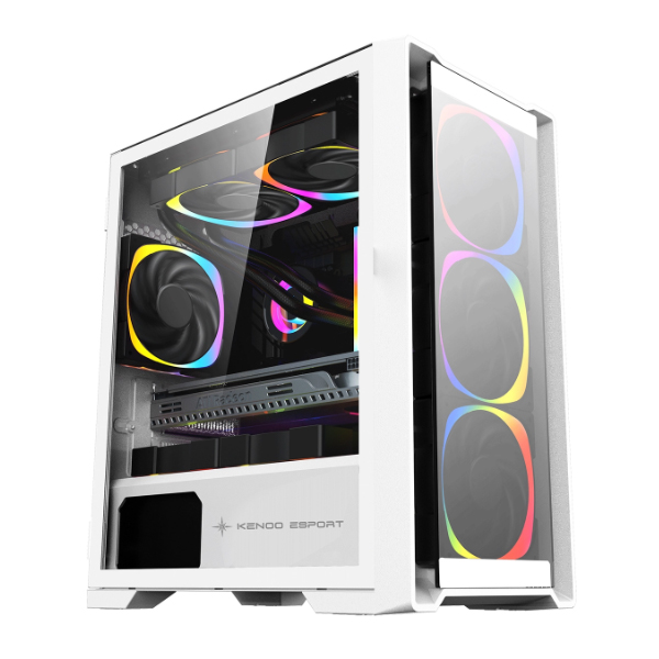 Vỏ máy tính KENOO ESPORT MK500 -3F trắng Vỏ máy tính KENOO ESPORT MK500 -3F trắng