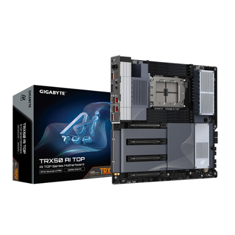 Mainboard Gigabyte TRX50 AI TOP (AMD sTR5/ Socket sTR5/ E-ATX/ 8 khe ram/ Bluetooth) Mainboard Gigabyte TRX50 AI TOP (AMD sTR5/ Socket sTR5/ E-ATX/ 8 khe ram/ Bluetooth)