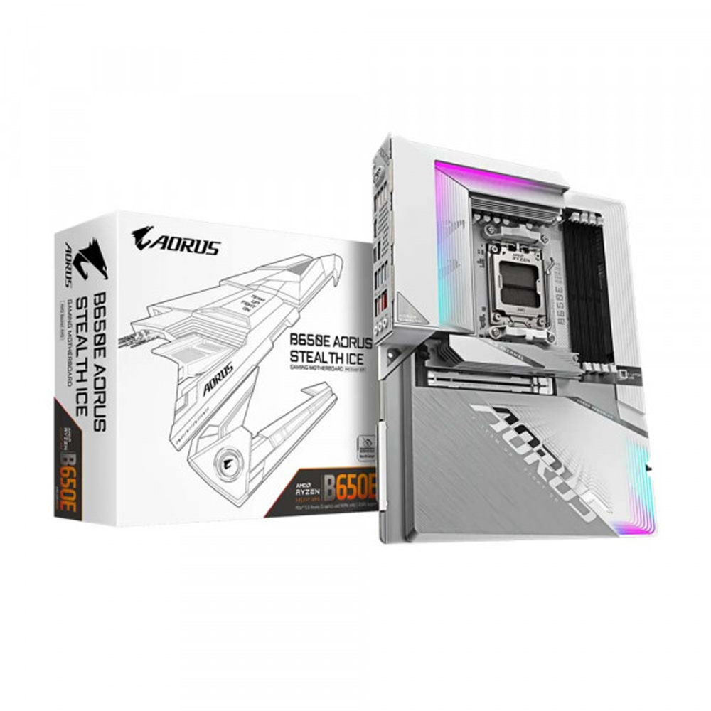 Mainboard Gigabyte B650E AORUS STEALTH ICE (AMD B650/ Socket AM5/ ATX/ 4 khe ram/ 2.5 Gigabit LAN/ Bluetooth)