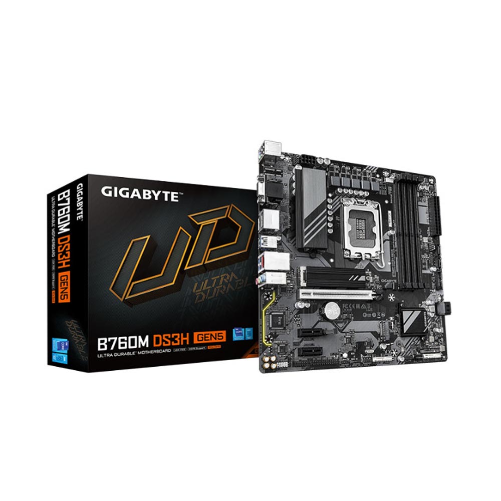 Mainboard Gigabyte B760M DS3H GEN5 (Intel B760/ Socket 1700/ M-ATX/ 4 khe ram/ DDR5/ 2.5 Gigabit LAN) Mainboard Gigabyte B760M DS3H GEN5 (Intel B760/ Socket 1700/ M-ATX/ 4 khe ram/ DDR5/ 2.5 Gigabit LAN)