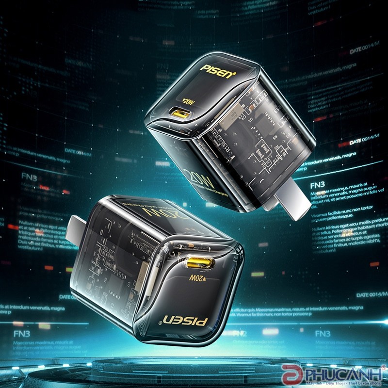 Củ sạc Pisen type C 20W KPD201 Củ sạc Pisen type C 20W KPD201