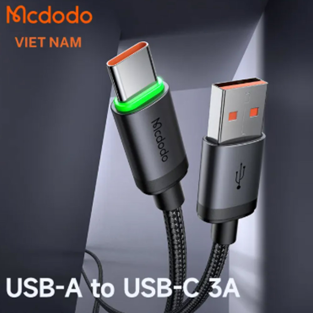 Cáp Mcdodo USB-A - Type-C 1m CA-3960 (có đèn báo sạc) Cáp Mcdodo USB-A - Type-C 1m CA-3960 (có đèn báo sạc)