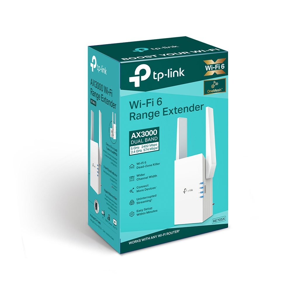 Bộ mở rộng sóng wifi TP-Link RE705X (Chuẩn AX/ AX3000Mbps/ 2 Ăng-ten ngoài/ Wifi Mesh) Bộ mở rộng sóng wifi TP-Link RE705X (Chuẩn AX/ AX3000Mbps/ 2 Ăng-ten ngoài/ Wifi Mesh)