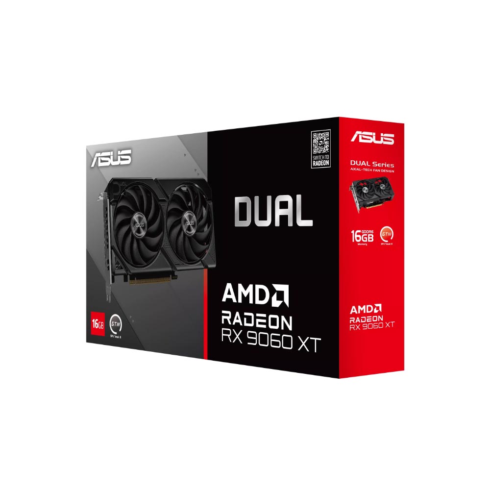 Card đồ họa Asus Dual Radeon RX 9060 XT 16G (GDDR6/ 128 bit) Card đồ họa Asus Dual Radeon RX 9060 XT 16G (GDDR6/ 128 bit)
