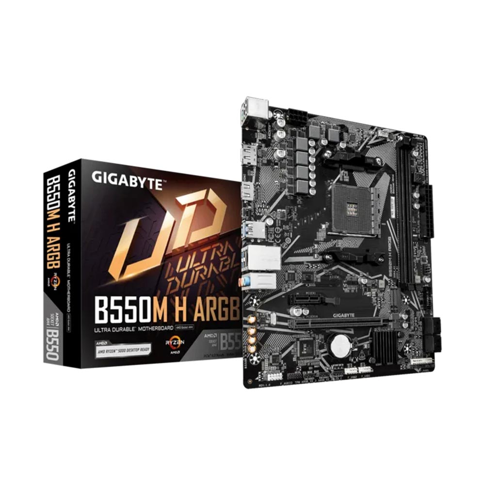 Mainboard Gigabyte B550M H ARGB (AMD B550/ Socket AM4/ M-ATX/ 2 khe ram) Mainboard Gigabyte B550M H ARGB (AMD B550/ Socket AM4/ M-ATX/ 2 khe ram)