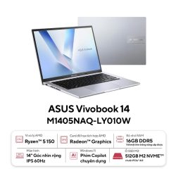 Laptop Asus Vivobook 14 M1405NAQ-LY010W (R5 150/ 16GB/ 512GB SSD/ 14 inch WUXGA/ Win11/ Silver)