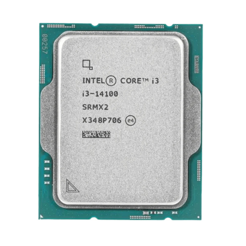 CPU Intel Core i3 14100 Tray (Socket 1700/ Base 3.5Ghz/ Turbo 4.7GHz/ 4 Cores/ 8 Threads/ Cache 12MB) CPU Intel Core i3 14100 Tray (Socket 1700/ Base 3.5Ghz/ Turbo 4.7GHz/ 4 Cores/ 8 Threads/ Cache 12MB)