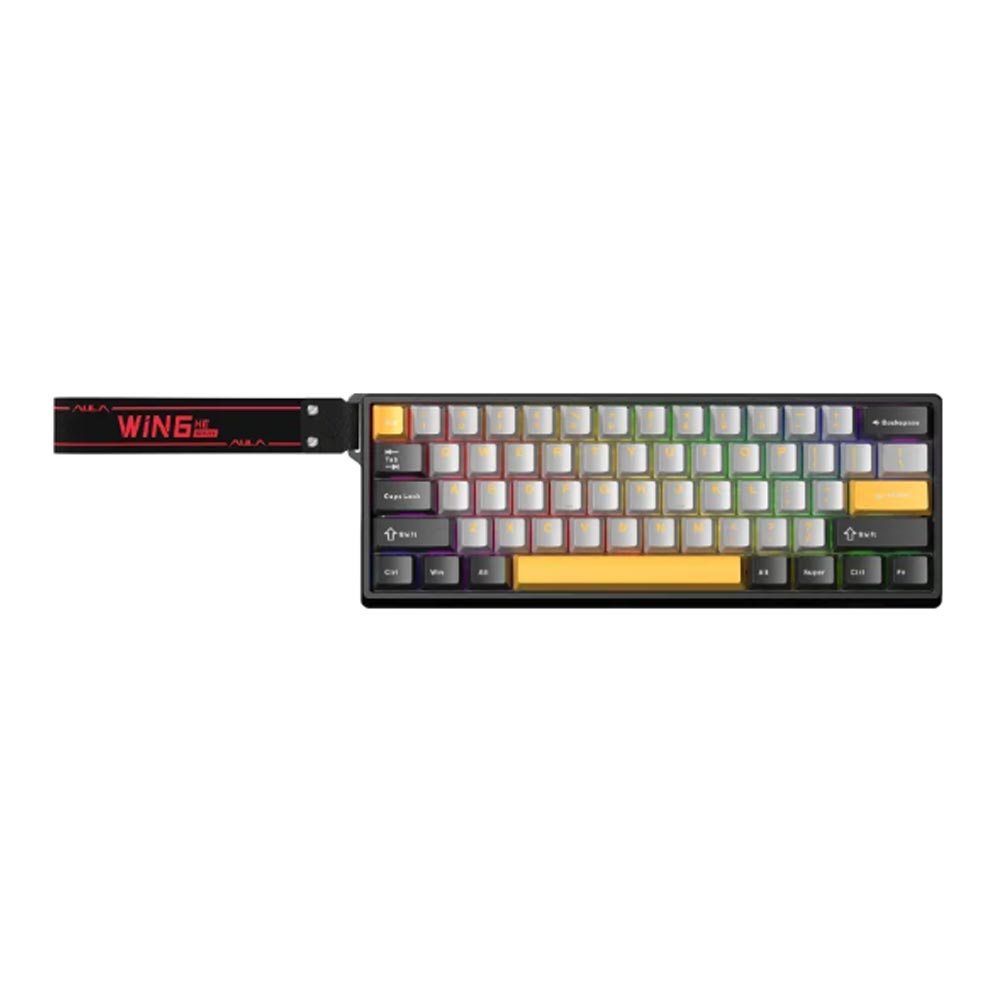 Bàn phím cơ Aula WIN60HE MAX Đen + xám + vàng Wing Chun Magnetic switch Bàn phím cơ Aula WIN60HE MAX Đen + xám + vàng Wing Chun Magnetic switch