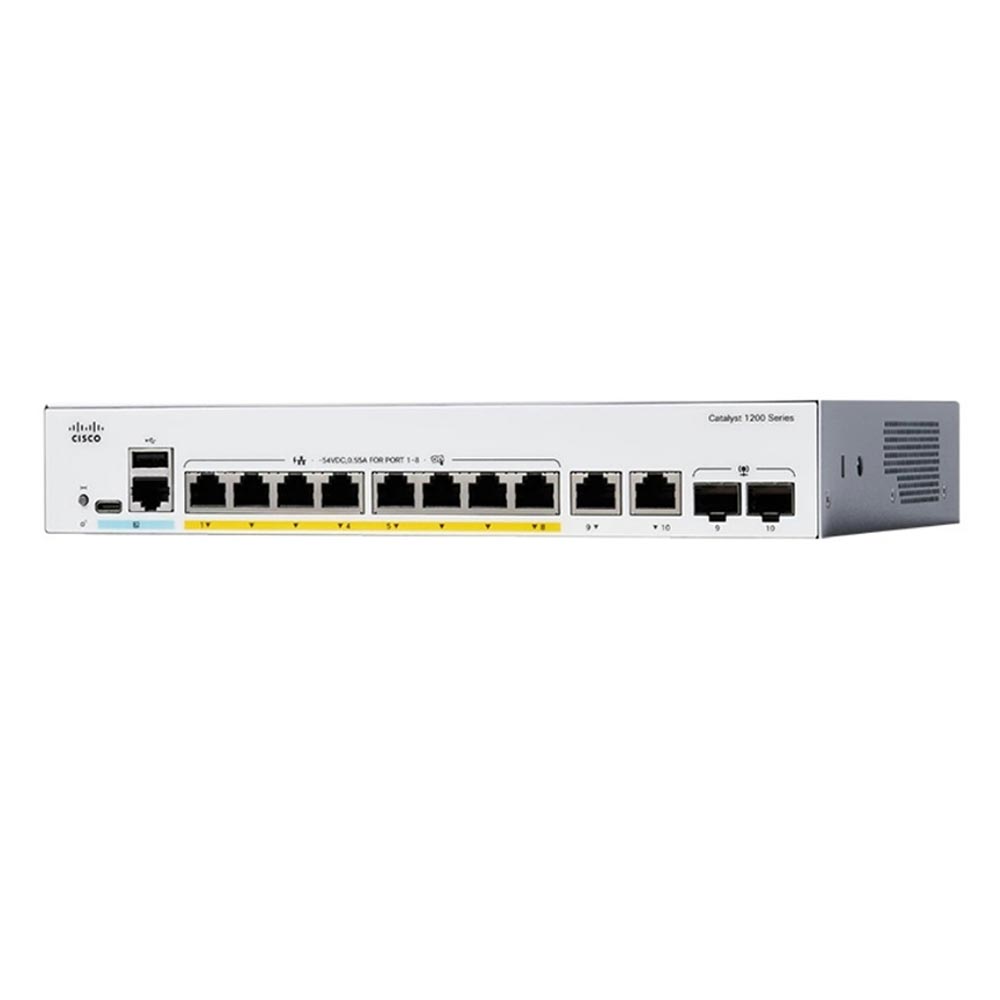 Switch Cisco C1200-8P-E-2G (Gigabit 1000Mbps/ 8 Cổng/ 2 SFP/ Managed Switch/ 8 cổng PoE/ Vỏ Thép) Switch Cisco C1200-8P-E-2G (Gigabit 1000Mbps/ 8 Cổng/ 2 SFP/ Managed Switch/ 8 cổng PoE/ Vỏ Thép)