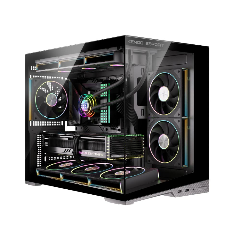 Vỏ máy tính KENOO ESPORT MCK600 - Màu Đen (Mini Tower/ M-ATX)