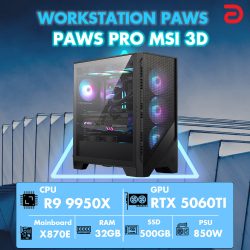Máy tính PAWS PRO MSI 3D (Ryzen 9 9950X/X870/32GB/RTX 5060 Ti 16Gb)