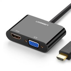 Cáp chuyển Ugreen 40744 HDMI sang HDMI + VGA & Audio