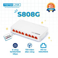Switch Totolink S808G (Gigabit (1000Mbps)/ 8 Cổng/ Vỏ Nhựa)