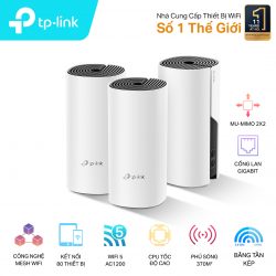 Bộ phát wifi TP-Link Deco M4 3-Pack (Chuẩn AC/ AC1200Mbps/ 2 Ăng-ten ngầm/ Wifi Mesh/ Dưới 100 User)